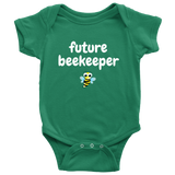 Cute Baby Bee One-Piece- Beekeeping Baby Shirt - Future Beekeeper - Baby Shower or First Birthday Present - Many Sizes And Colors Available