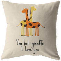 Cute Romantic Boyfriend Gift - Cute Giraffe Pillow - Valentine Gift - Birthday gift for Boyfriend - You Bet Giraffe I Love You