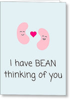Cute Valentine Card - Romantic Valentine's Day Card - Card For Boyfriend, Girlfriend - Bean Thinking - Greeting Card