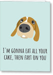 Funny Dog Birthday Card - Dog Lover Card - Dog Trainer - Veterinarian Card - Fart On You - Greeting Card