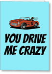 Race Car Greeting Card - Vintage Card Valentine - Anniversary Card - Valentine's Day Card - Greeting Card