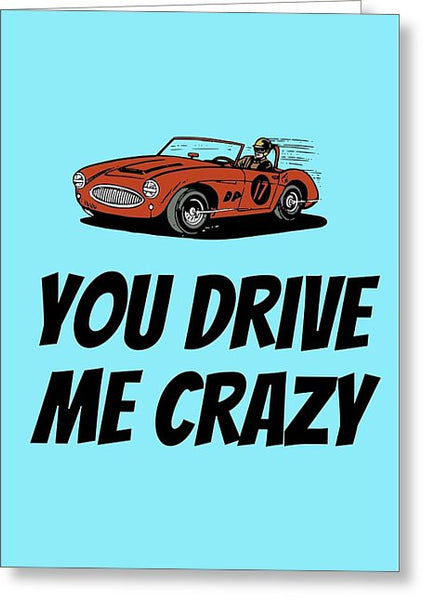 Race Car Greeting Card - Vintage Card Valentine - Anniversary Card - Valentine's Day Card - Greeting Card