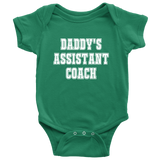 Cute Baby One-Piece - Coach Baby Shirt - Daddy's Assistant Coach - Custom Text Available - Many Sizes And Colors - Baby Shower Gift Idea