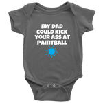 Paintball Baby One-Piece - Cute Baby Shirt - Paintball Dad - Custom Text Available - Many Sizes And Colors Available - All Cotton