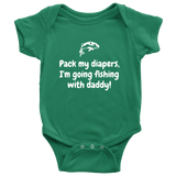 Cute Fishing Baby One-Piece - Future Fisherman Baby Shirt - Going Fishing With Daddy - Many Sizes And Colors Available - Baby Shower Gift Idea