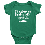 Cute Fishing Baby One-Piece - Future Fisherman Baby Shirt - Fishing With My Uncle - Many Sizes And Colors Available - Baby Shower Gift Idea