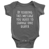 Funny Baby One-Piece - Cute Baby Shirt - Change One Diaper - Baby Apparel - Many Sizes And Colors Available - All Cotton