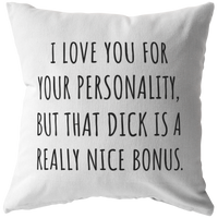 Romantic Boyfriend Gift - Throw Pillow for Husband - Valentine Gift - Birthday gift for Boyfriend - That Dick Is a Really Nice Bonus