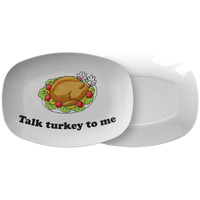 Funny Thanksgiving Platter - Turkey Serving Dish - Thanksgiving Gift Idea - Talk Turkey To Me
