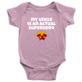 Cute Baby One-Piece - Firefighter Baby Shirt - My Uncle Is A Superhero - Custom Text Available - Many Sizes And Colors in Store