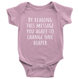 Funny Baby One-Piece - Cute Baby Shirt - Change One Diaper - Baby Apparel - Many Sizes And Colors Available - All Cotton