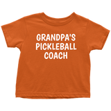 Cute Toddler Shirt - Pickleball Toddler Tee - Grandpa's Pickleball Coach - Toddler Clothing - Birthday Gift