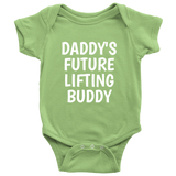 Fitness Baby One-Piece - Cute Baby Shirt - Weight Lifting Baby - Daddy's Future Lifting Buddy - Many Sizes And Colors - First Birthday Gift