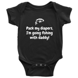 Cute Fishing Baby One-Piece - Future Fisherman Baby Shirt - Going Fishing With Daddy - Many Sizes And Colors Available - Baby Shower Gift Idea