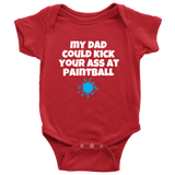 Paintball Baby One-Piece - Cute Baby Shirt - Paintball Dad - Custom Text Available - Many Sizes And Colors Available - All Cotton