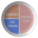 Funny Dinner Plate Gift - Cookies, Ice Cream, Cheese Cake Portions - Gift for Dieter, Nutritionist, Food Lover