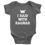 Adorable Viking Baby One-Piece- Cute Pagan Baby Shirt - I Raid With Ragnar - First Birthday Or Baby Shower Gift - Many Colors And Sizes