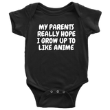 Anime Baby One-piece - Anime Nerd Baby Bodysuit - Grow Up To Like Anime - Anime Baby Gift Idea - Many Sizes And Colors - Baby Shower