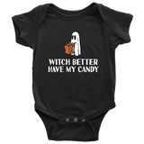 Halloween Baby Bodysuit - Cute Ghost - Halloween Baby Gift - Creepy Baby One-piece - Many Sizes And Colors - Witch Better Have My Candy