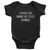 Cute Drummer Baby Shirt - Drumming Baby One-piece - Mommy Can't Resist Drummers - Baby Shower Gift Idea - Many Sizes And Colors