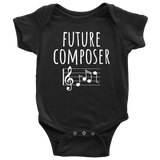 Composer Baby One-piece - Composing Baby Shirt - Musician, Songwriter - Many Sizes And Colors - Baby Shower or First Birthday