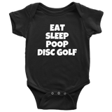 Funny Baby One-piece - Disc Golf Baby Shirt - Eat Sleep Poop Disc Golf - Many Sizes And Colors - Baby Shower or Birthday Gift - All Cotton