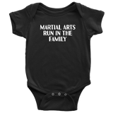 Martial Arts Baby Bodysuit - Karate Baby One-piece - Martial Arts Run In The Family - baby Shower Gift - Many Sizes And Colors
