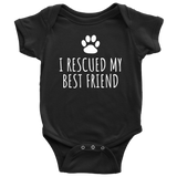 Animal Rescue Baby Shirt - Pet Adoption Baby One-piece - I Rescued My Best Friend - Animal Welfare - Many Sizes And Colors - All Cotton