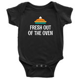 Thanksgiving Baby Bodysuit - Fresh Out Of The Oven - Pumpkin Pie Baby One-Piece - Many Sizes And Colors Available