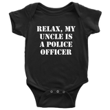 Police Officer Baby One-piece - Policeman Baby Shirt - Cop Uncle Baby Bodysuit - My Uncle Is A Police Officer - Many Sizes And Colors