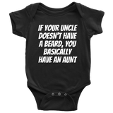 Funny Baby One-piece - Beard Baby Bodysuit - Uncle With Beard - Baby Shower, First Birthday - Many Sizes And Colors Available - All Cotton