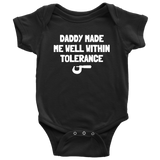 Machinist Baby One-piece - Cute Machinist Baby Shirt - Machine Operator Baby - Well Within Tolerance - Many Sizes And Colors - All Cotton