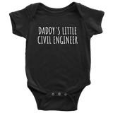 Civil Engineer Baby One-piece - Civil Engineer Baby Bodysuit - Daddy's Little Civil Engineer - Many Sizes And Colors