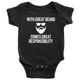 Funny Baby One-piece - Beard Baby Bodysuit - Great Beard - Baby Shower, First Birthday - Many Sizes And Colors Available - All Cotton