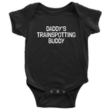 Trainspotter Baby One-piece - Daddy's Trainspotting Buddy - Railfan Baby Bodysuit - Many Sizes And Colors Available - All Cotton