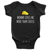 Cute Baby One-piece - Cheese Lover Baby - Cheese Tasting - Funny Baby Bodysuit - Mommy Loves Me More Than Cheese - Many Sizes And Colors