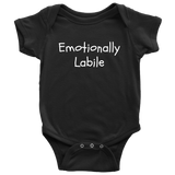 Funny Psychology Baby Shirt - Psychologist Baby One-piece - Emotionally Labile - Baby Shower Gift Idea - Many Sizes And Colors