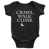 Rock Climber Baby Shirt - Rock Climbing Baby One-piece - Climber Baby Bodysuit - Crawl Walk Climb - Baby Shower Gift - All Cotton