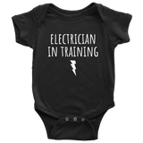 Cute Electrician Baby One-piece - Electrician In Training - Baby Shower or First Birthday Gift - Many Sizes And Colors - All Cotton