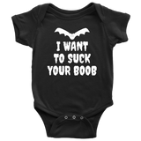 Cute Vampire Baby Shirt - Vampire Baby One-piece - Halloween Baby Bodysuit - I Want To Suck Your Boob - Many Sizes And Colors - Baby Shower