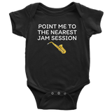 Saxophone Baby Shirt - Saxophone Player Baby One-piece - Nearest Jam Session - Saxophone Baby Gift Idea - Many Sizes And Colors