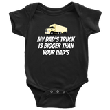Funny Trucker Baby One-piece - Truck Driver Baby Bodysuit - My Dad's Truck - Baby Shower or Birthday Gift - Many Sizes And Colors