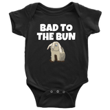 Cute Bunny Baby One-piece - Bunny Rabbit Baby Shirt - Funny Rabbit Pun - Bad To The Bun - Baby Shower Gift - Many Sizes And Colors