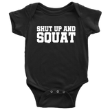 Personal Trainer Baby Bodysuit - Shut Up And Squat - Cute Fitness Baby Shirt - Fitness instructor Baby - Baby Shower Gift - All Cotton