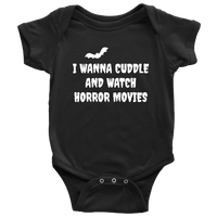 Funny Halloween Baby Shirt - Creepy Baby One-piece - Spooky Baby Bodysuit - Cuddle And Watch Horror Movies - Halloween Baby Gift