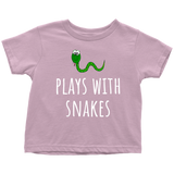 Cute Toddler Shirt - Herpetology Toddler Tee - Plays With Snakes - Snake Lover Present - Toddler Birthday Gift - Many Colors Available