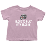 Auto Mechanic Toddler Shirt - Toddler Tee - Present For Car Repairman's Kid - Funny Mechanics - I Love To Plays With Blocks - All Cotton