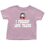 Train Toddler Shirt - Railfan Toddler Tee - Locomotive Toddler Shirt - I Freaking Love Trains - Birthday Gift