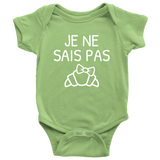 Cute French Baby One-piece - French Teacher Baby Gift - French Language Baby Bodysuit - Je Ne Sais Pas - Many Sizes And Colors Available