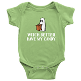 Halloween Baby Bodysuit - Cute Ghost - Halloween Baby Gift - Creepy Baby One-piece - Many Sizes And Colors - Witch Better Have My Candy